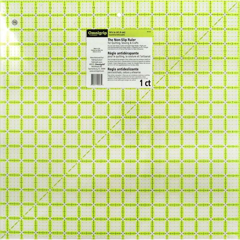 Omnigrid Omnigrip 16-1/2" x 16-1/2" Non-Slip Square Quilting Ruler by Omnigrid - Image 2